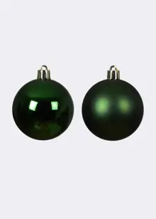 Pack of 6 Shatterproof Pine Green Baubles 8cm