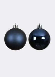Pack of 4 Shatterproof Night Blue Baubles 10cm