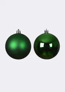 Pack of 4 Shatterproof Jolly Green Baubles 10cm