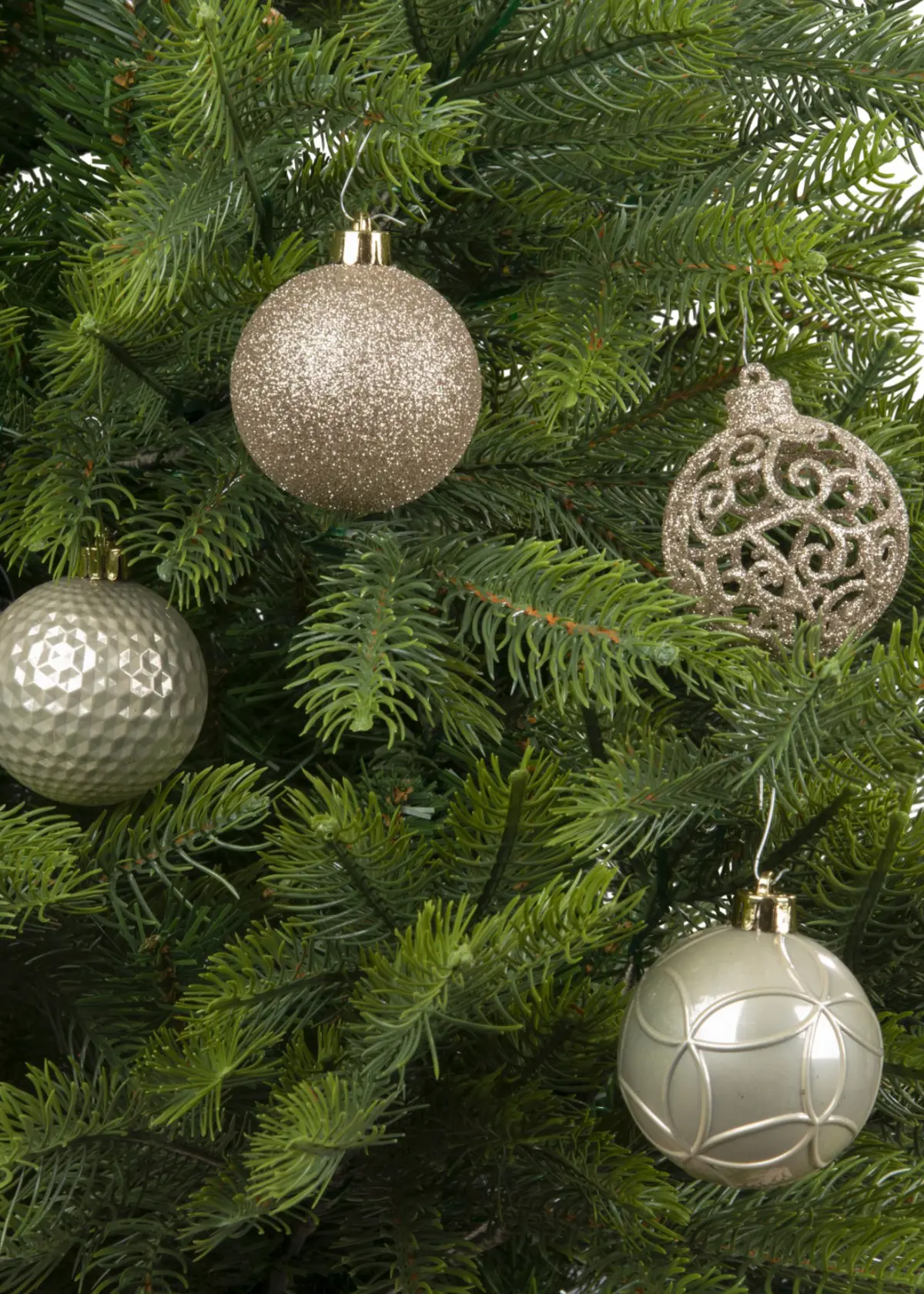 A photo of Pack of 37 Mixed-Finish Shatterproof Pearl Baubles 6cm
