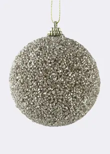Gold Beaded Bauble 8cm