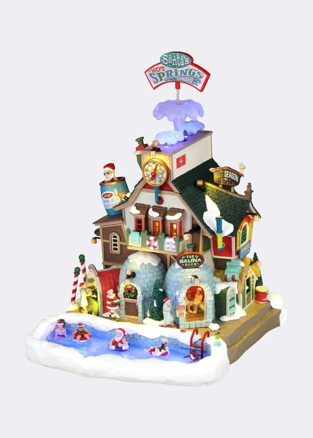 A photo of Lemax Santa's Hot Springs Oasis Animated Model