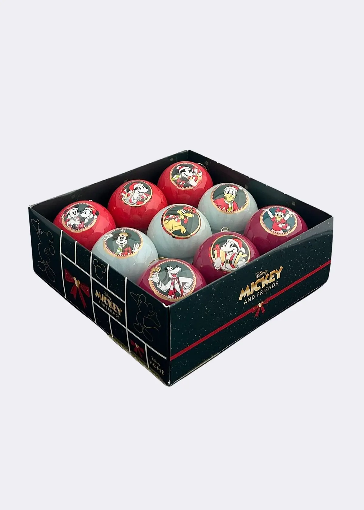 A photo of Disney Mickey Mouse & Friends Bauble Box 9 Pack