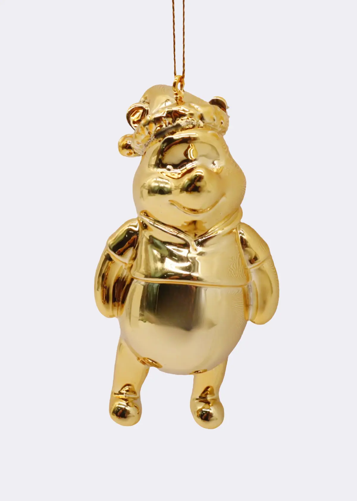 A photo of Disney 3D Winnie The Pooh Santa Hat Gold Hanging Ornament