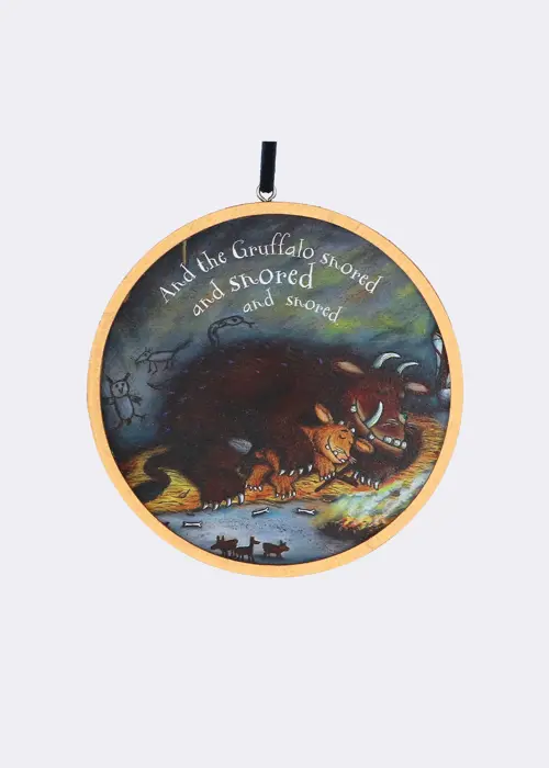 A photo of Gruffalo & Gruffalo's Child Wooden Disc Hanging Decoration