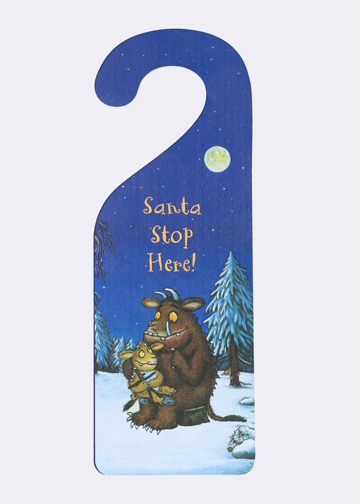 Wooden Gruffalo 'Santa Stop Here' Door Hanger
