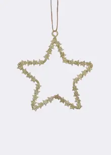Gold Glitter Cut Out Star Hanging Decoration 11cm