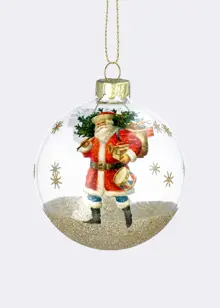 Nostalgia Santa Glass Bauble 8cm