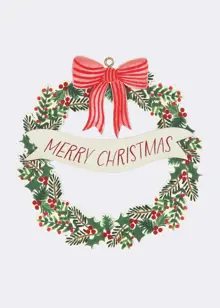Wooden Christmas Wreath Hanging Decoration 10cm
