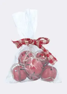 Pack of 6 Red Metal Hanging Jingle Bells