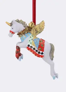Resin Gold Glitter Circus Unicorn Hanging Decoration 8cm