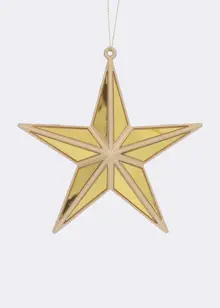 Gold Mirror 5 Point Star Hanging Decoration 12cm