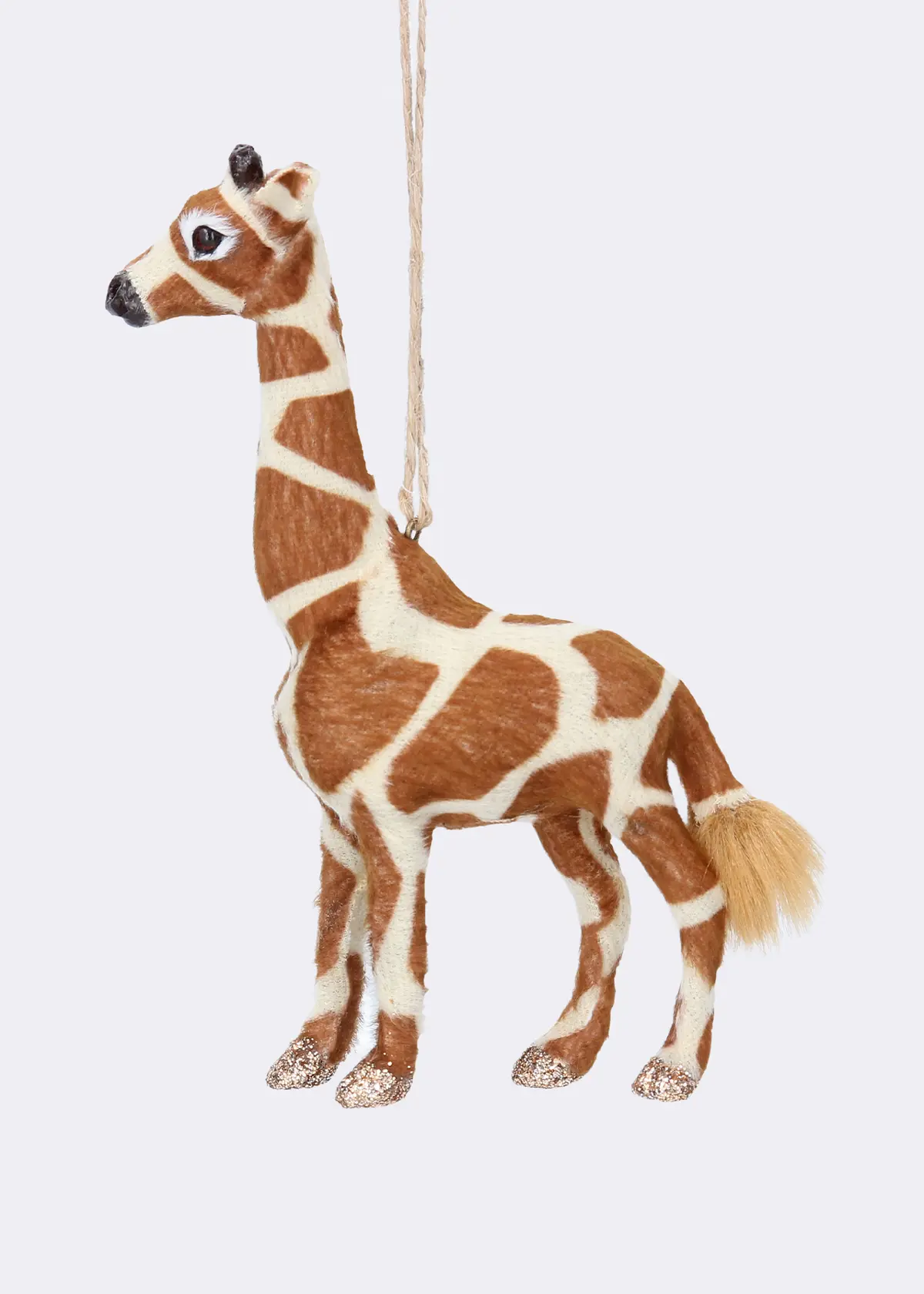 A photo of Faux Fur Giraffe Hanging Decoration 8cm