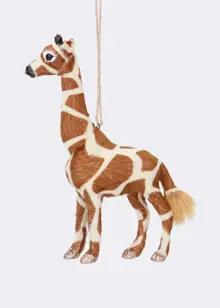 Faux Fur Giraffe Hanging Decoration 8cm