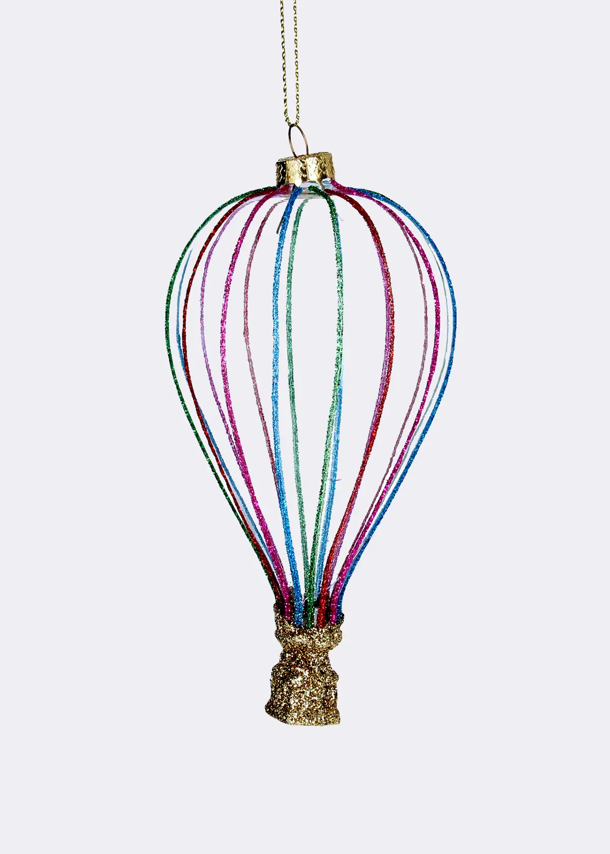 A photo of Multi-Colour Glitter Ribbed Hot Air Balloon Hanging Decorati