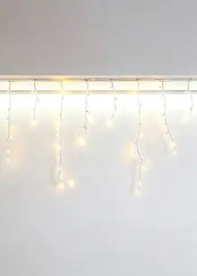 240 Warm White Snowing Icicle Lights