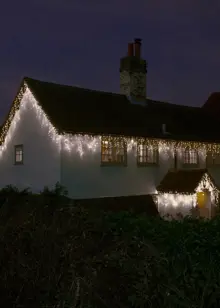 240 White Snowing Icicles Lights 5m