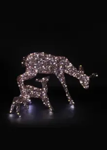 70cm Copper Acrylic Duo LED Woburn Deer & Fawn Light