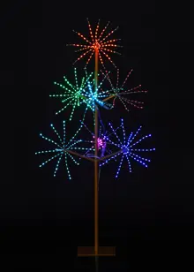 Multi-Coloured LED Firework-Effect Twig Tree Light 1.2m