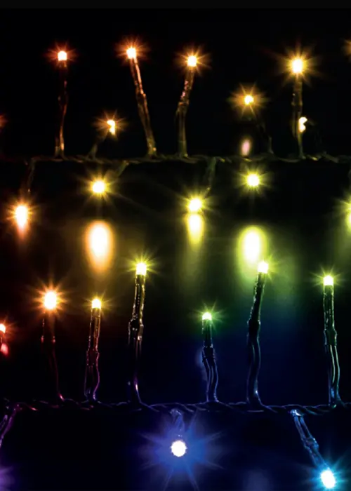 A photo of 200 Spectrum Remote Control Cluster String Lights