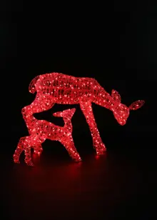 Colour-Changing Spun Acrylic Woburn Deer & Fawn 70cm