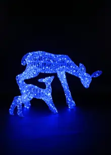 Colour-Changing Spun Acrylic Woburn Deer & Fawn 70cm