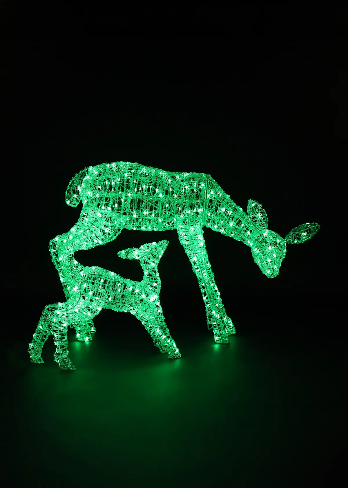 A photo of Colour-Changing Spun Acrylic Woburn Deer & Fawn 70cm