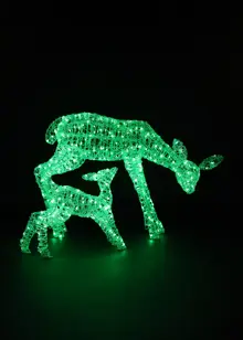 Colour-Changing Spun Acrylic Woburn Deer & Fawn 70cm