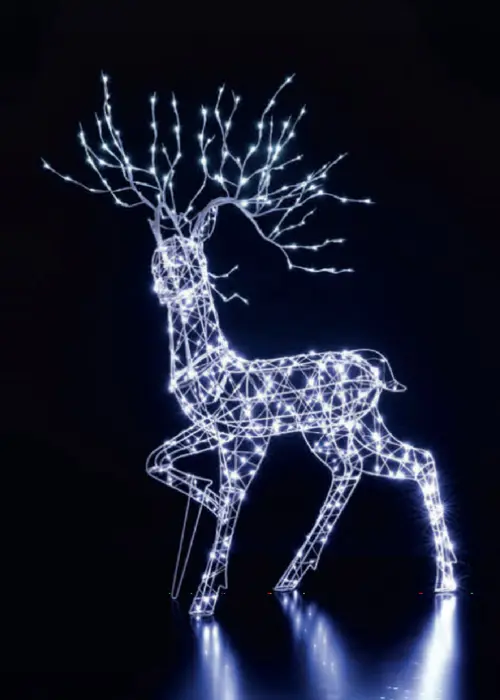 A photo of 1.4m White LED Flexi Richmond Stag With Branch Antlers