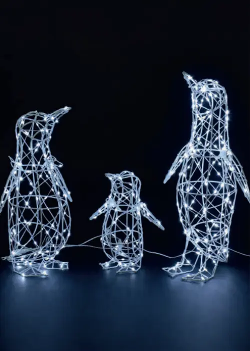 A photo of White LED Flexi Penguin Family Lights