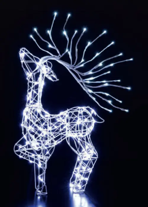 A photo of White LED Flexi Tatton Reindeer With Branch Antlers 70cm