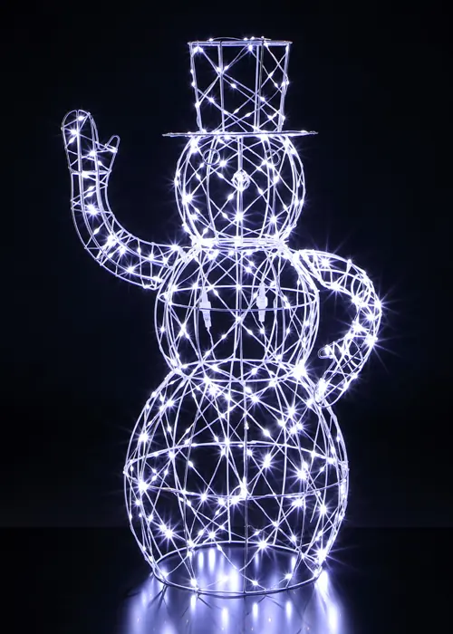 A photo of 1m White LED Flexi Snowman With Top Hat Light
