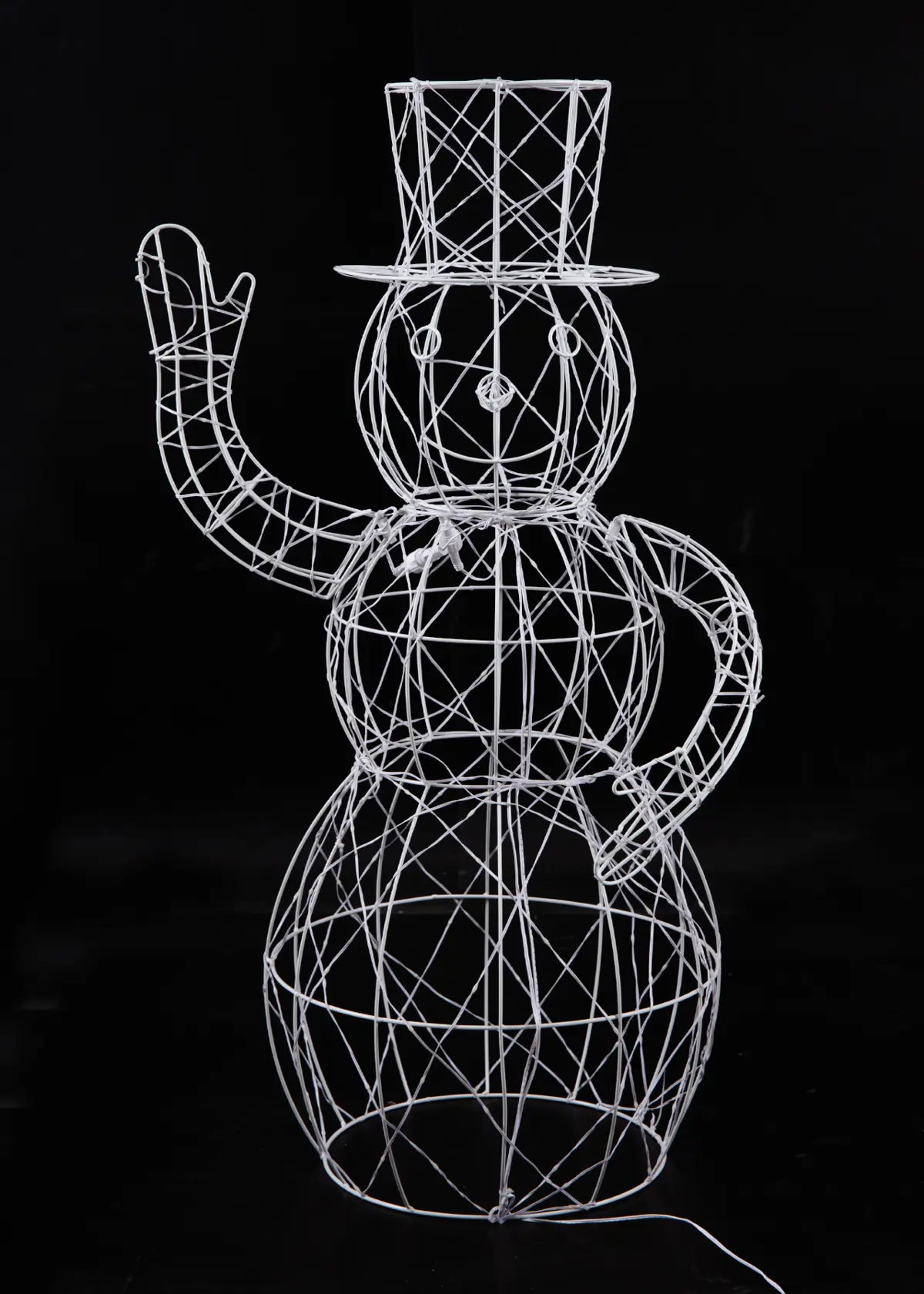 A photo of 1m White LED Flexi Snowman With Top Hat Light