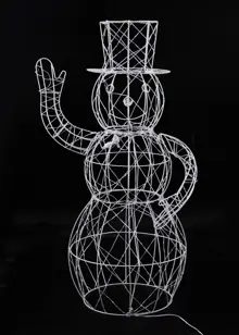 1m White LED Flexi Snowman With Top Hat Light