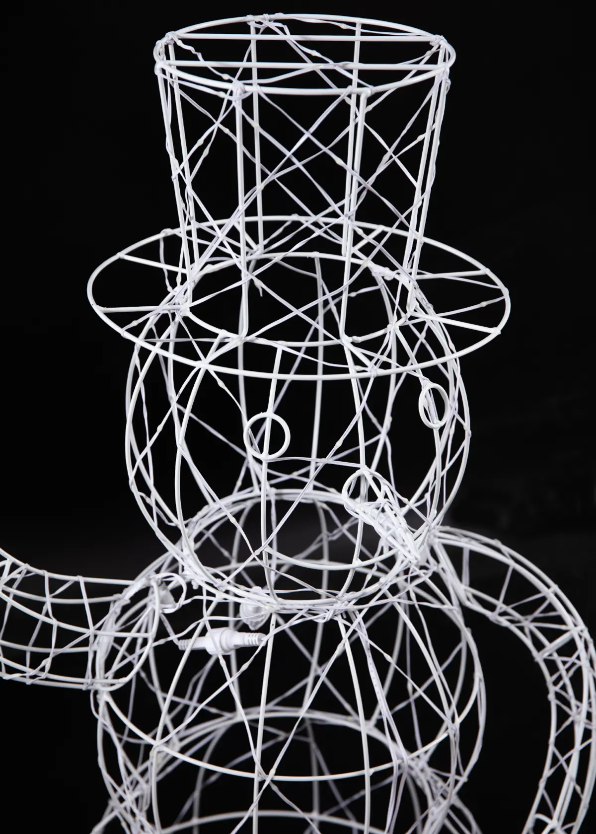 A photo of 1m White LED Flexi Snowman With Top Hat Light