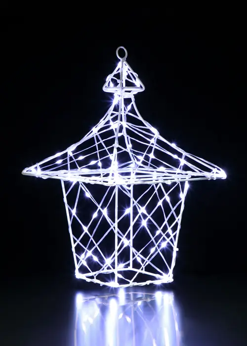 A photo of White LED Flexi Hanging Lantern Light 35cm