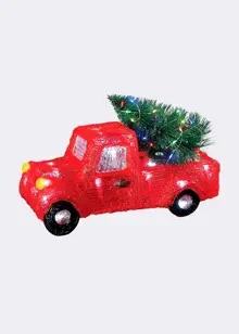 Acrylic Red Truck With Tree