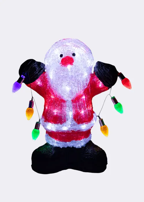 A photo of 35cm Acrylic Santa With String Lights