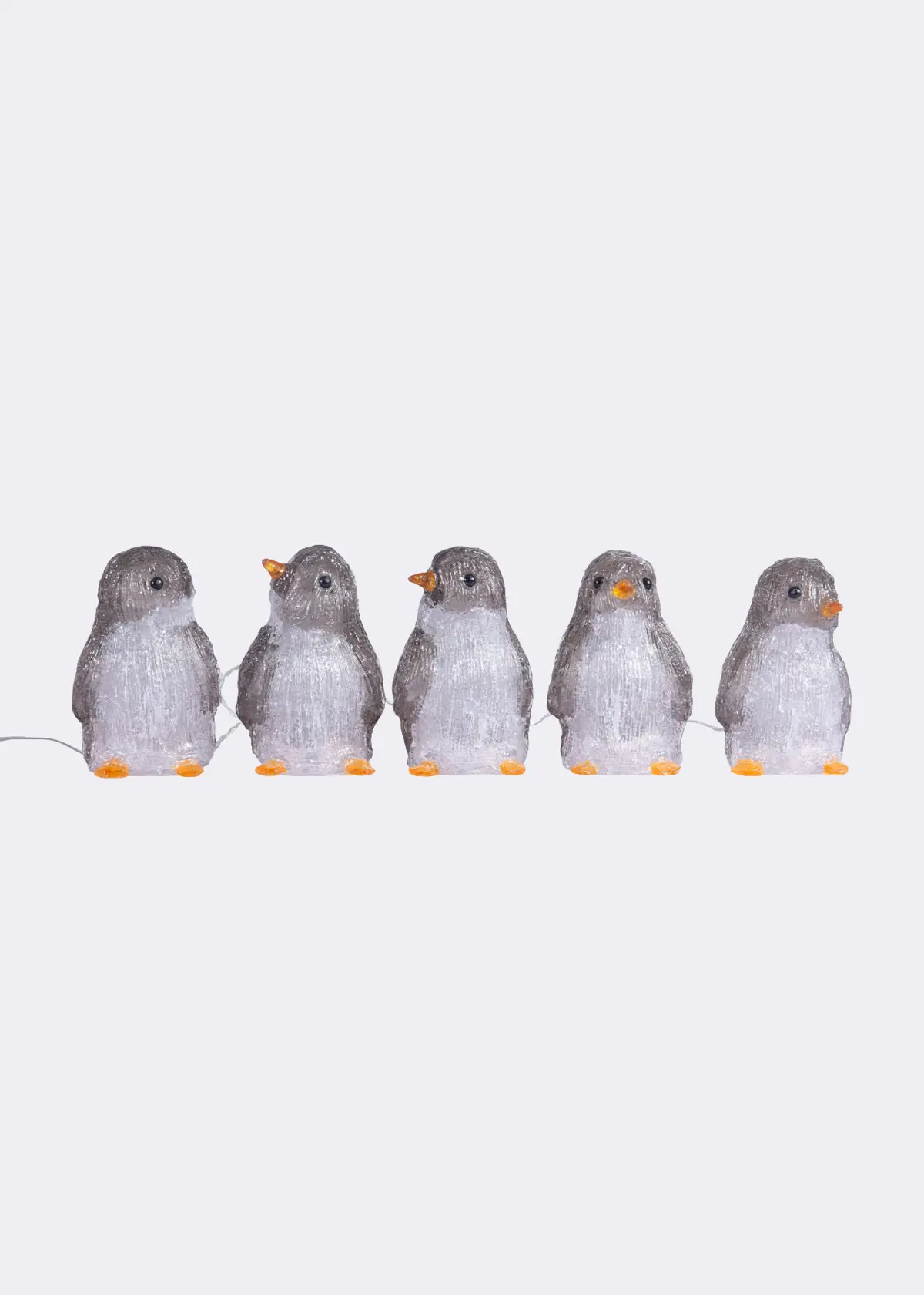 A photo of Set Of 5 Acrylic Penquin String Lights