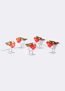 Set Of 5 Acrylic Robin String Lights