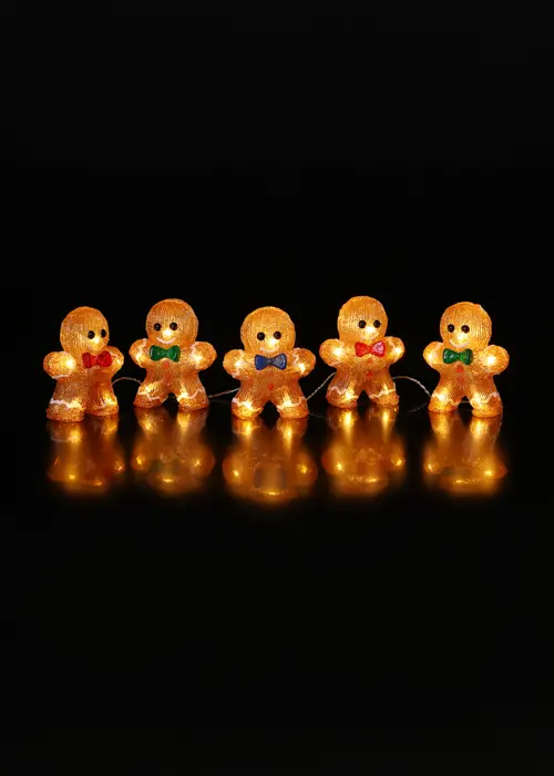 A photo of Set Of 5 Acrylic Gingerbread String Lights