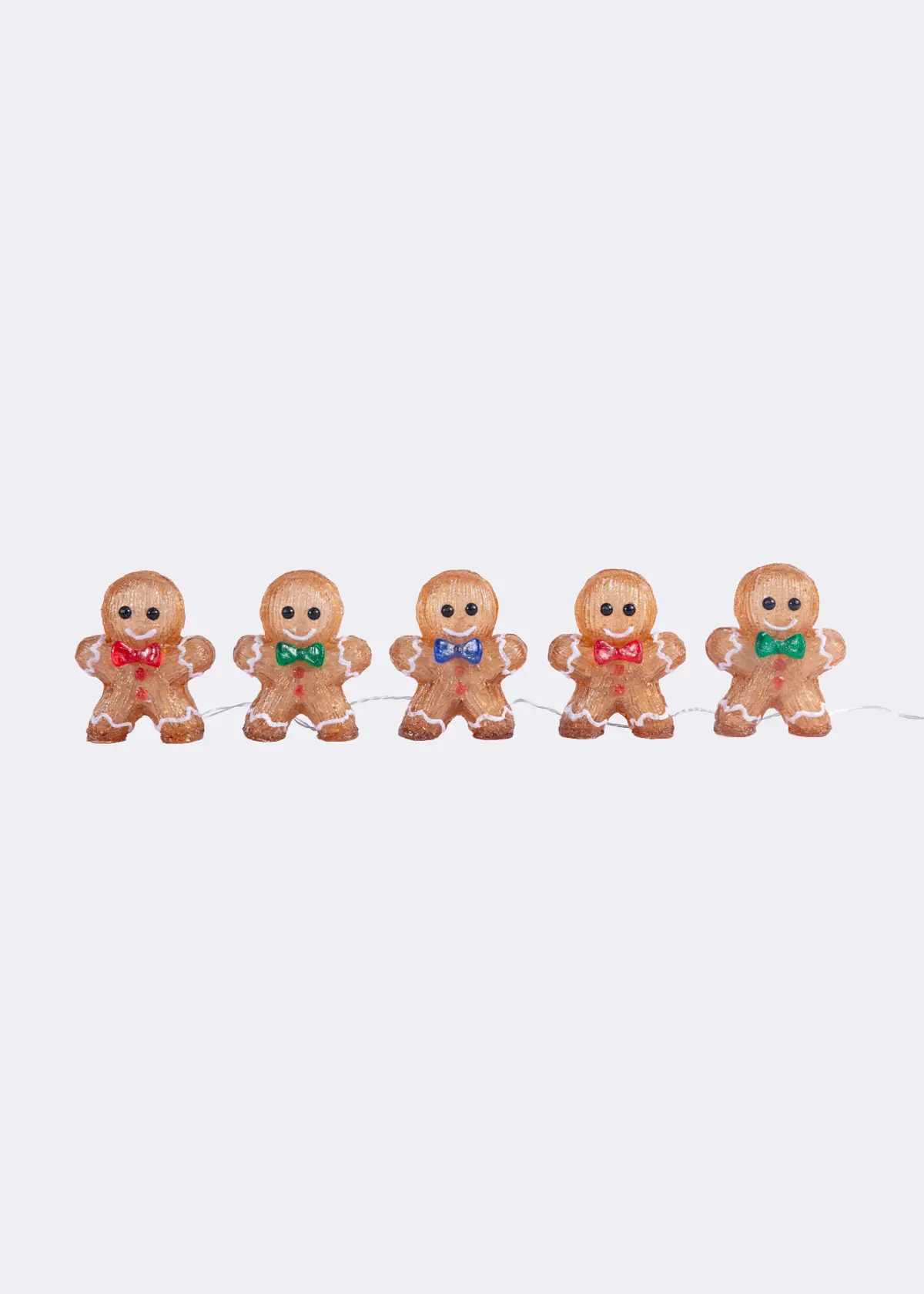 A photo of Set Of 5 Acrylic Gingerbread String Lights