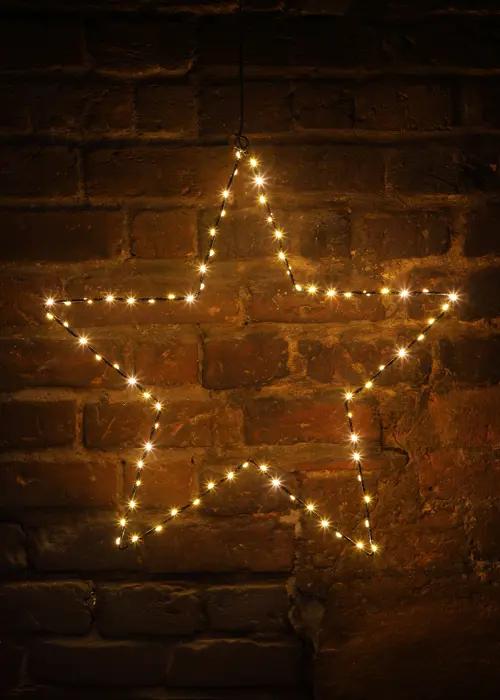 A photo of Warm White LED Hanging Metal Star Light 45cm