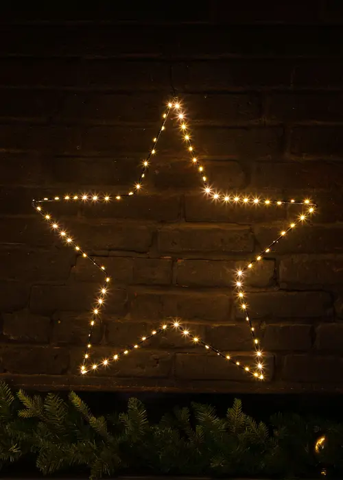 A photo of Warm White LED Hanging Metal Star Light 60cm