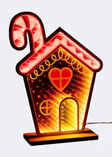 40cm Double-Sided Tall Gingerbread House Infinity Light
