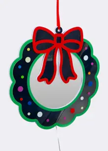 45cm Double-Sided Hanging Wreath With Bow Infinity Light