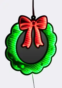 45cm Double-Sided Hanging Wreath With Bow Infinity Light