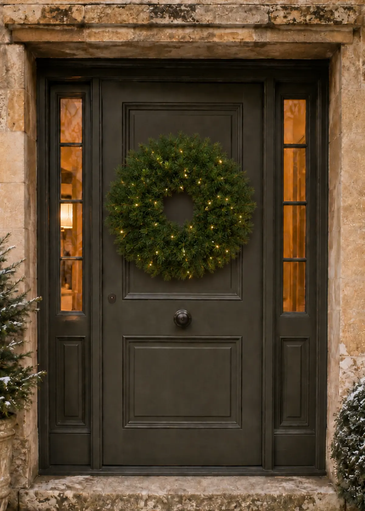 A photo of Royal Fir Warm White LED Artifical Wreath 60cm