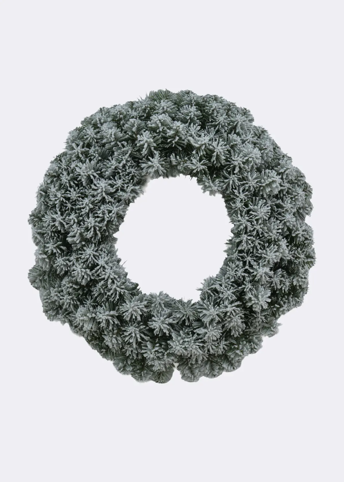 A photo of Royal Snowy Fir Warm White LED Artificial Wreath 60cm