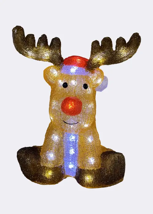 A photo of Dotty The Deer Acrylic Light With Twinkle LEDs 30cm